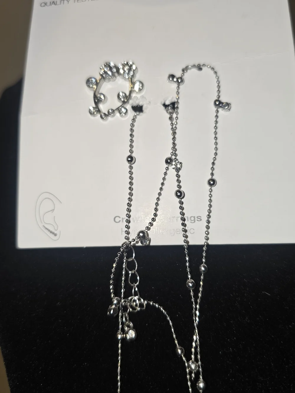 Silver-Tone Layered Necklace & Earrings